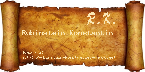 Rubinstein Konstantin névjegykártya